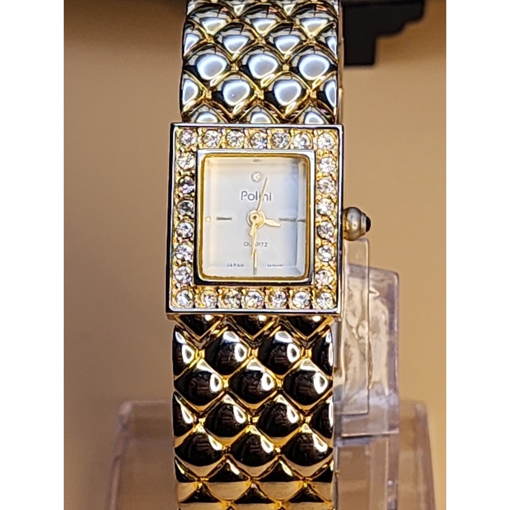 Vtg‎ POLINI Gold Tone Women's Watch Stainless Steel Water Resist New Battery
